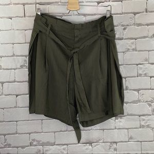 NWT INC Olive Green Linen Shorts Size XXL